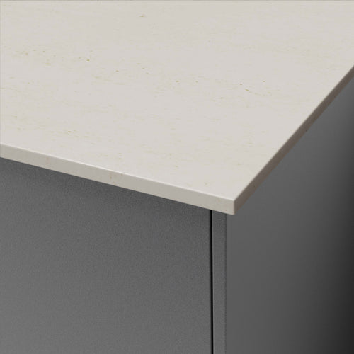 Dekton Danae countertop shown with Anthracite Urban Bonfire cabinetry