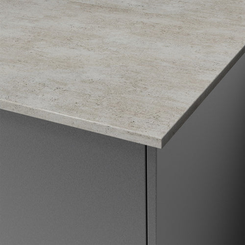 Dekton Keon countertop shown with Anthracite Urban Bonfire cabinetry